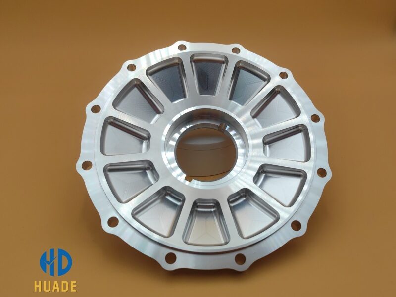 Precision CNC machined aluminum automotive part with radial design for off-road engines